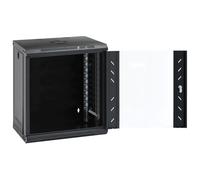 Coffret réseau mural 12U 19 pouces IP20 acier noir 53x40x60 cm avec porte verre verrouillable pour serveur NAS stockage réseau sécurisé bureau domicile