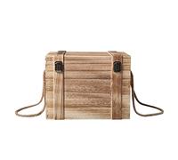 Coffret Rétro pour 6 Bouteilles | bois massif, corde résistante, ranger et transporter, style vintage