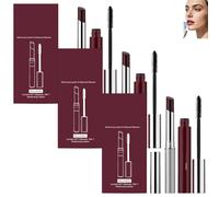 Coffret rouge à lèvres hydratant et mascara waterproof, baume à lèvres teinté noir hydratant naturel pour le soin des lèvres des femmes, rehausse la couleur naturelle, non gras (3pcs)