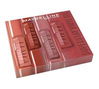 Coffret Rouges à Lèvres Liquides Maybelline Effet Vinyl Brillant Longue Tenue, Lot 4 Teintes SuperStay Vinyl Ink Nude Shock