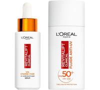 Coffret Routine Visage Anti-Âge À La Vitamine C-Sérum 12% Vitamine C Pure & Fluide Solaire Anti-Uv Fps 50+-Anti Rides-Revitalift Clinical