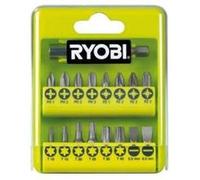 Coffret RYOBI 17 accessoires de vissage philips - plat - pozidriv - torx - RAK17SD G