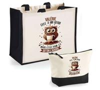 Coffret sac et trousse - PLANETEE - Valérie Chouette - Jute & coton - Personnalisé - Fab. France