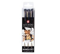 SAKURA Feutres Pigma Micron – Collection Manga – 3 stylos noirs