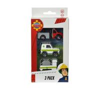 Coffret Sam Le Pompier 3 véhicules en métal : Phoenix et Jeep Animal avec remorque - Set Voiture Miniature + 1 Carte Tigre