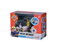 Coffret Sam Le Pompier - Moto de Police de Malcolm - Figurine articulée + accessoires - Set Jouet + Carte tigre