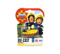 Coffret Sam Le Pompier Véhicule En Métal Neptune Bateau de Pompier Jaune 6 Cm - Set Voiture Miniature + 1 Carte tigre