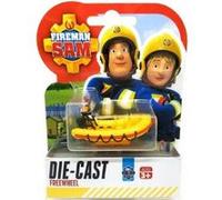 Coffret sam le pompier véhicule en métal neptune bateau de pompier jaune 6 cm - set voiture miniature + 1 carte tigre Jaune