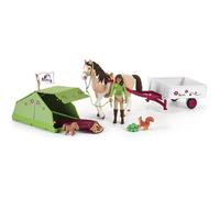 Coffret SCHLEICH - Horse Club - Aventures au camping de Sarah - Figurine articulée et jument Pinto