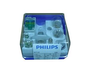 Coffret secours 6 ampoules H1 12 Volts avec 3 fusibles Philips 52731430
