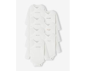 Coffret semainier de 7 bodies naissance mixte avec messages écru 12M(74CM)
