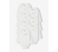 Coffret semainier de 7 bodies naissance mixte avec messages écru 9M(71CM)