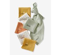 VERTBAUDET Coffret semainier de 7 langes en gaze de coton bio* blanc/multicolore TU