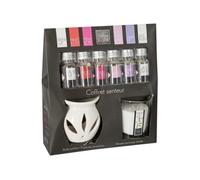 Atmosphera - Coffret senteur - brûle - parfum - 6 huiles - bougie fruits rouges