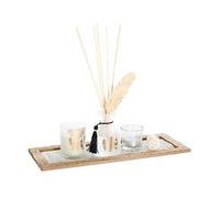 Coffret Senteur Bois de Gaiac Plateau, Diffuseur, Photophore, Bougie et accessoires