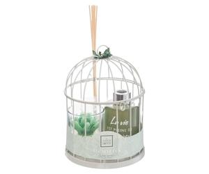 Coffret Senteur Eucalyptus Zen Cage en métal, Diffuseur de Parfum et Bougie parfumée - Atmosphera