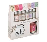 Atmosphera Coffret senteur Bien-être 8 pièces (brûle‑parfum, 6 huiles, 1 bougie) Fruit rouge