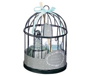 Coffret Senteur Romance Zen Cage en métal, Diffuseur de Parfum et Bougie parfumée - Atmosphera