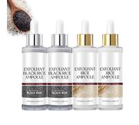 Coffret SéRum De Riz Blanc Et Ampoules De Riz Noir, Duo D'Ampoules De SéRum éClat De Riz, Exfoliant Doux Pour Le Visage, Affine Les Pores Et Illumine La Peau, Exfoliant Au Riz Noir Et Blanc (2 SET)