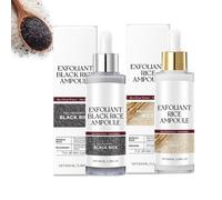 Coffret SéRum De Riz Blanc Et Ampoules De Riz Noir, Duo D'Ampoules De SéRum éClat De Riz, Exfoliant Doux Pour Le Visage, Affine Les Pores Et Illumine La Peau, Exfoliant Au Riz Noir Et Blanc (1 SET)
