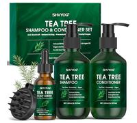 Coffret Shampoing et Après-Shampoing à L'arbre à Thé, Antifongique, Apaise les Démangeaisons et Les Pellicules, Prévient la Chute des Cheveux, Lot de 3 Pièces pour Hommes et Femmes, 200ml*2+30ml