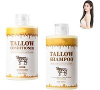 Coffret shampoing et après-shampoing au suif, soin capillaire naturel au suif, répare les cheveux secs et abîmés, redonne douceur et brillance, nourrit et régule le sébum, fortifie et fortifie les ch