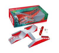 Coffret Skatepark : Grande Rampe + 4 Mini Deck Skates + Accessoires - Mini Skate a Doigt 90 mm - Set Finger x-Treme et 1 Carte Offert