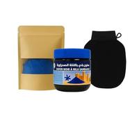 Coffret Soin Corps et Visage - Poudre de Nila 100 g, Savon Noir Exfoliant au Nila 200 g et Gant Kessa pour Peau Douce et Unifiée