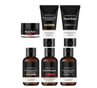 Coffret Soin - Gel Douche Hydratant Crème Mains Shampooing et Crème Barbe | Soin Doux Peau Sensible | 30ml Format Voyage Matin ou Soir Hiver Plage Gym Spa Cadeau Noël