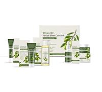 Coffret Soins Du Visage L'huile D'olive - Hydratant, Apaisant, Anti-dessèchement Et Élasticité Peau | Contient Un Sérum, Une Crème Contour Des Yeux, Nettoyant, Essence Hydratante(2PCS)