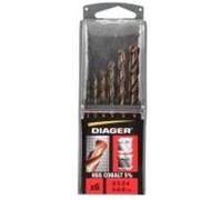 DIAGER - Forets HSS 5% Cobalt - Tube de 6 forets - Résistance et durée de vie améliorées - diamètre 2-3-4-5-6-8mm
