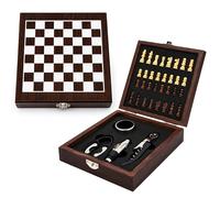Coffret Sommelier avec Échecs et 4 Accessoires pour Le Vin