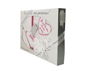 Coffret Sortie de bain blanc et fushia - Je suis le rêve de mes parents