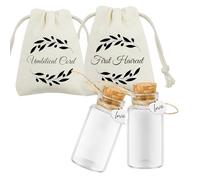 Coffret Souvenir pour Bébé, Flacon en Verre pour Cordon Ombilical et Première Mèche de Cheveux, Cadeau Baby Shower et Baptême (love)