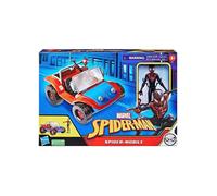 Coffret Spider-man : Spider-Mobile + Miles Morales 15 cm - Personnage Articulé Pour Spiderman Marvel - Set garçon + 1 carte