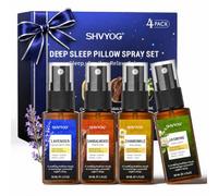 Coffret Spray d'Oreiller Sommeil, Parfum Lavande, Camomille, Santal et Jasmin, Brume d'Oreiller pour un Sommeil Profond, Purifie des Énergies Négatives, Cadeau Apaisement et Relaxation