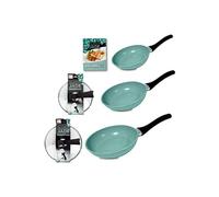 - Coffret Starlyf Jade - Lot de 3 poêles Jades + 2 couvercles avec livret de recettes gratuit - Dimensions 20-24-28cm