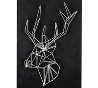 Coffret String Art - Tableau Noir Cerf Art Filaire 30 X 22 Cm