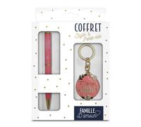 Coffret stylo et porte clés modèle Mamie chérie