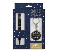Coffret Stylo et Porte-clés - Papa 31119 - Multicolore - Poly - Stylo 13cm & Porte-clés 9cm