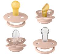 Coffret sucettes - BIBS - Découverte - T1 - 4 pièces - Multi-embouts - Blush