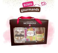 Coffret Sucré Salé | Biscuits & Nougats MONBANA, Terrine aux Cèpes et Jus de Fruits Ardéchois | Sélection française Prête à Offrir