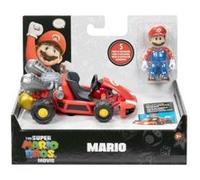 Coffret super mario : mario + kart 12 cm - figurine articulé - set personnage collection + 1 carte - enfant