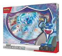 Pokémon Coffret de cartes Superdofin-Ex – 4 boosters, 3 cartes brillantes, 1 carte grand format