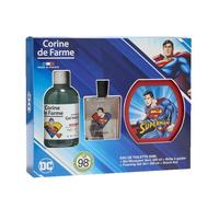 Corine de Farme - Coffre Superman Enfant - Eau de Toilette 50ml Pomme Gourmande + Gel Moussant 3 en 1, Cheveux & Bain - 93% Ingrédients Naturels