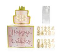 Coffret Surprise De 54 Pièces, Cadeau d'anniversaire en Espèces, Boîte De Présentation d'argent, Boîte Cadeau d'argent Surprise, Ensemble De Ballons d'argent