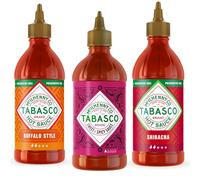 Coffret TABASCO Squeeze Buffalo, Sriracha et Douce et Épicée, 3 x 256 ml - 3 Sauces Piquantes Différentes à Doser, Sans Gluten ni Conservateurs