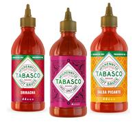 Coffret TABASCO Squeeze Sriracha, Douce et Épicée et Salsa Picante, 3 x 256 ml - 3 Sauces Piquantes Différentes à Doser, Sans Gluten ni Conservateurs