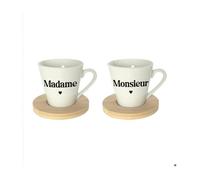 Eurowebbiz Coffret Tasse à café Monsieur Madame Mug en Céramique