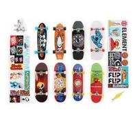 Coffret tech deck 25e anniversaire - pack 8 finger skates + figurine collector - planches design - set mini skate doigt et carte